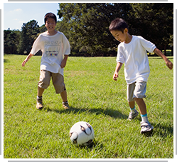 boys playing soccer