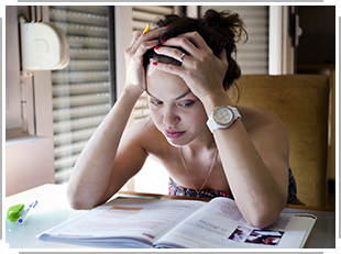 girl frustrated by homework