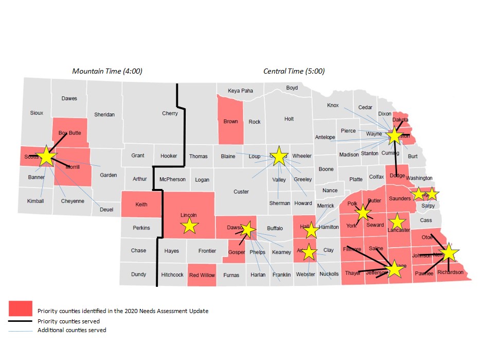 Nebraska local programs map