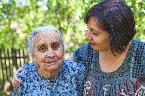 Senior woman with her daughter.