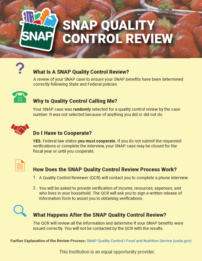 SNAP Quality Control Review image